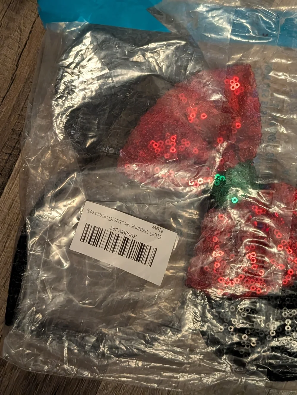 🦋 New Sequin Minnie Ear Headband with Red Bow and Green Center